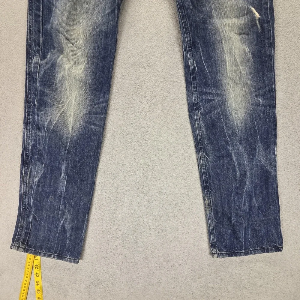 Diesel Jeans Mens 30x32 Blue Darron Regular Slim Tapered Button Fly 008B9